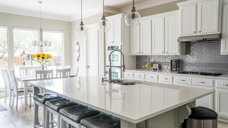 kitchen and dining area